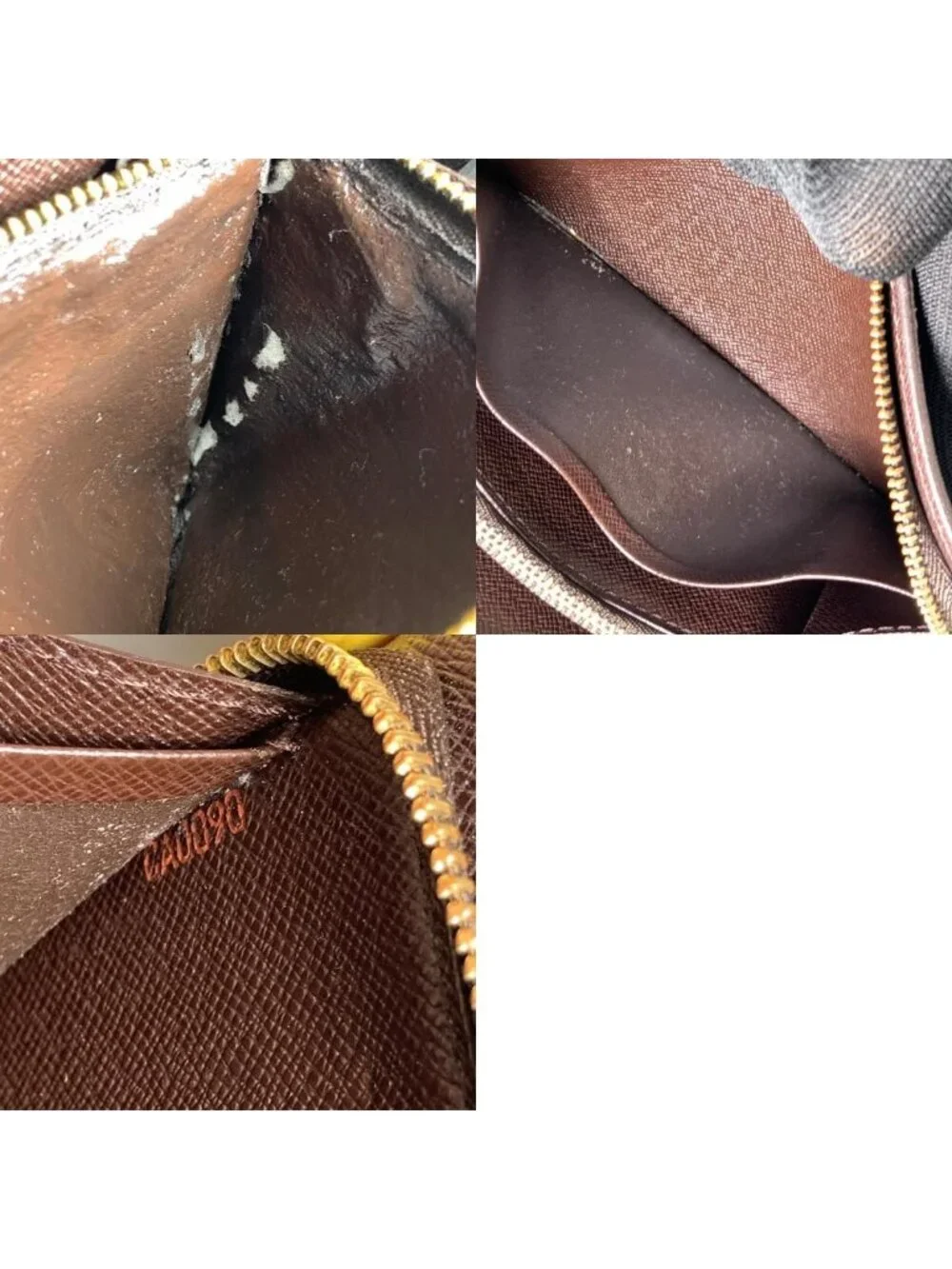 Louis Vuitton Damier Porte Monnaie Zip Around Wallet Brown Coin Purse